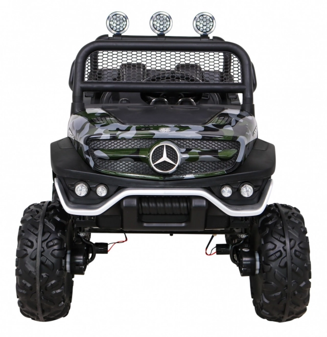 Mercedes Benz Unimog per bambini Moro vernice + trazione 4x4 + telecomando + vano bagagli + avvio lento + MP3 LED