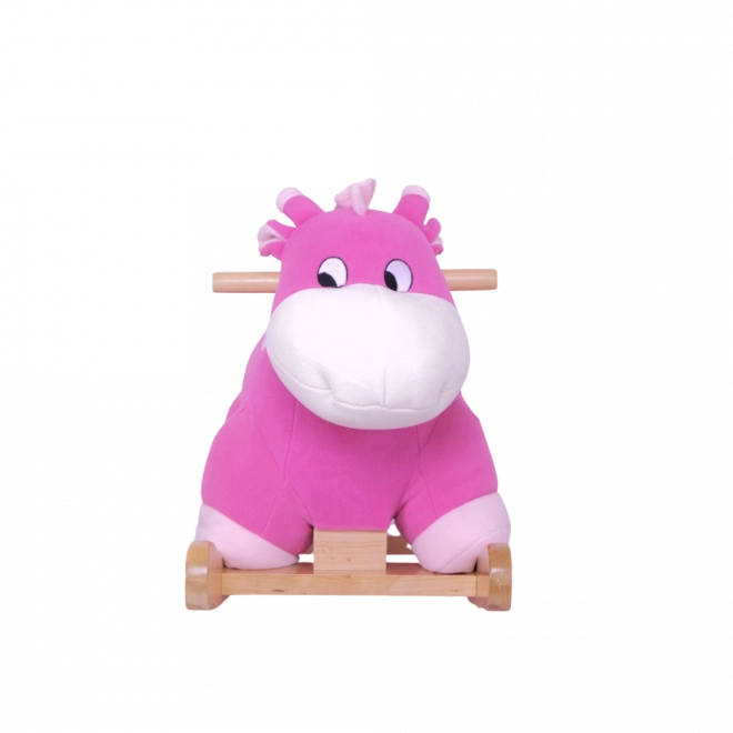 Dondolo Ippopotamo Nele Rosa Con Cucciolo