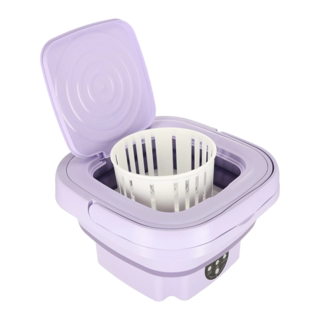 Lavatrice Portatile Mini Pieghevole da Viaggio 8L Viola