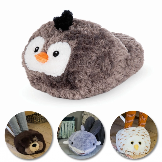 Pantofola riscaldante peluche Cozy Noxxiez Pinguino