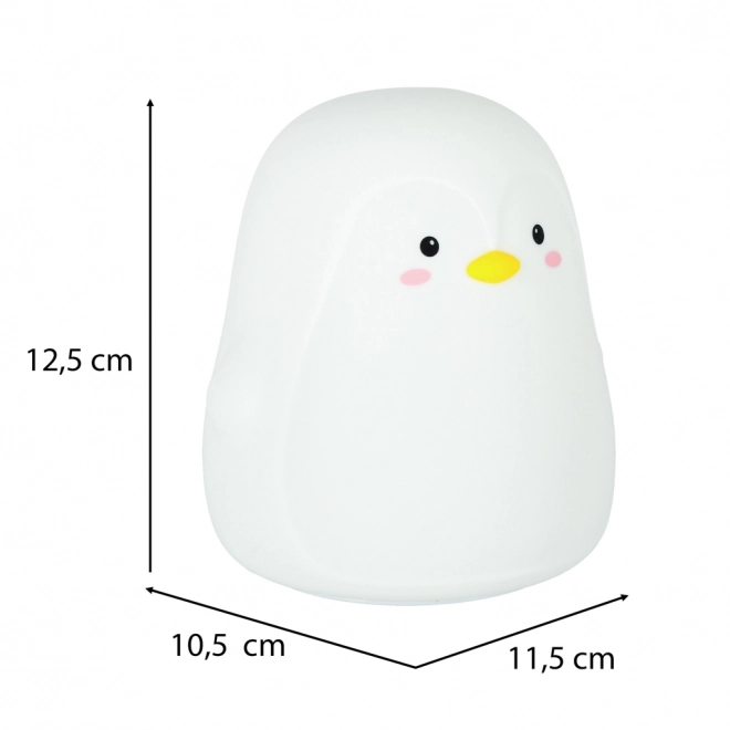 Lampada notturna a forma di pinguino, LED in silicone per bambini