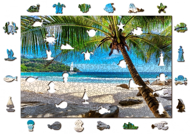 Puzzle in legno Spiaggia a Paradise Island, Mar dei Caraibi