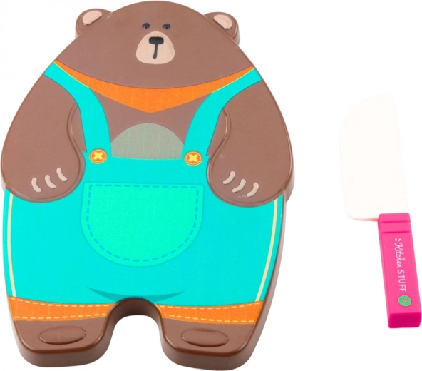 Adorabile tagliere a forma di orsetto e coltello per bambini