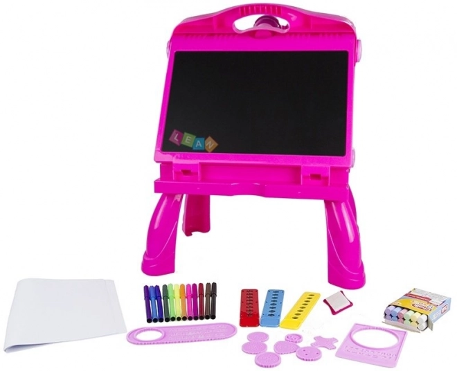Lavagna rosa con proiettore per disegnare e dipingere