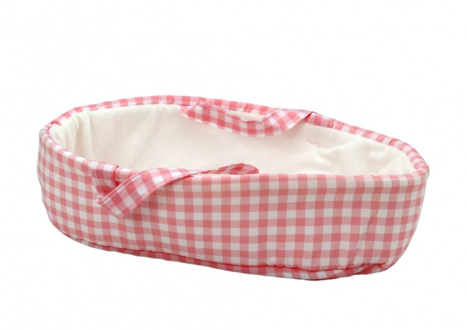 Bambola Neonato con Zaino Coniglietto in Abbigliamento a Quadri Rosa