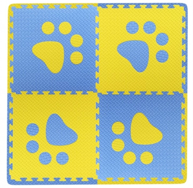 Tappeto puzzle in schiuma per bambini - Blu e Giallo