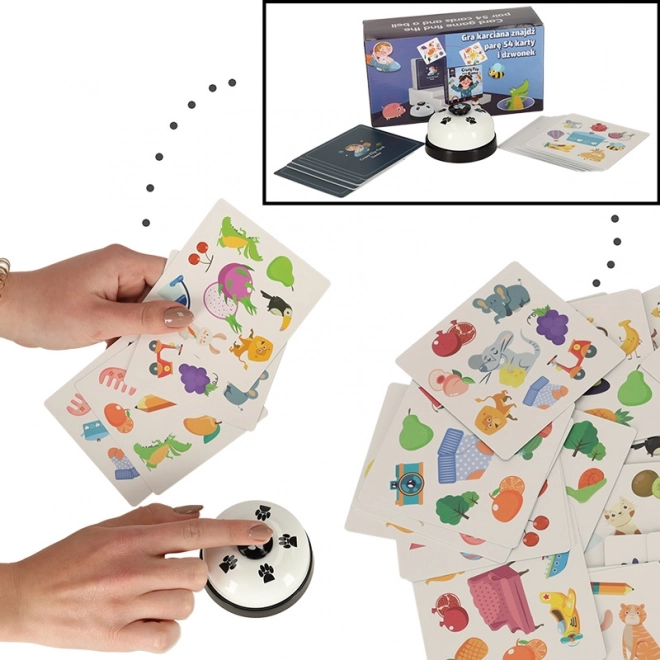 Gioco di carte Trova il paio con 54 carte e campanello