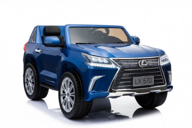 Lexus LX570 Auto dipinto per 2 bambini Blu + telecomando + ruote EVA + radio con LED MP3