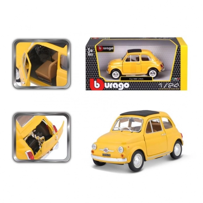 Modello Fiat 500 F 1965 in scala 1:24 giallo