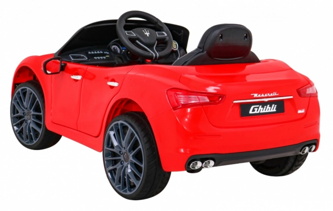 Maserati Ghibli batteria per bambini rosso + Telecomando + Avvio lento + EVA + MP3 USB + LED