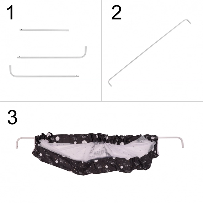 Barriera protettiva per letto 200 cm nera