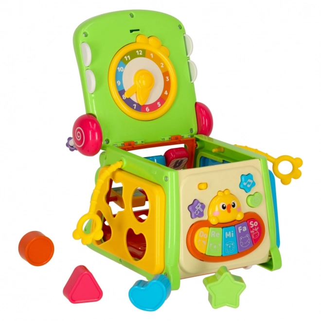 Cubo educativo con sorter e pianola Coccodrillo 4 in 1