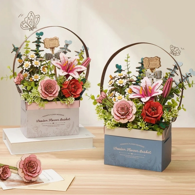 RoboTime 3D puzzle di legno Cestino di Fiori