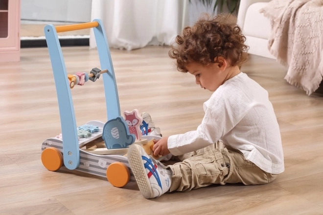 Carrello primi passi animali in legno