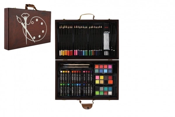 Set creativo per pittura Art Box con valigetta in legno