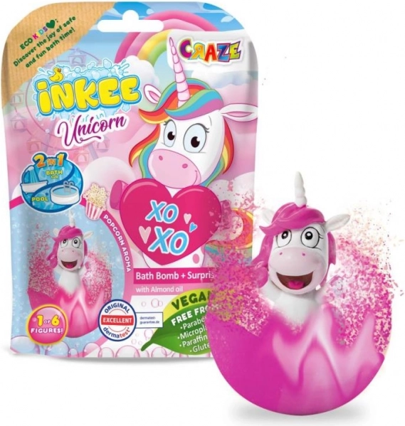 INKEE bomba frizzante da bagno con sorpresa – unicorno