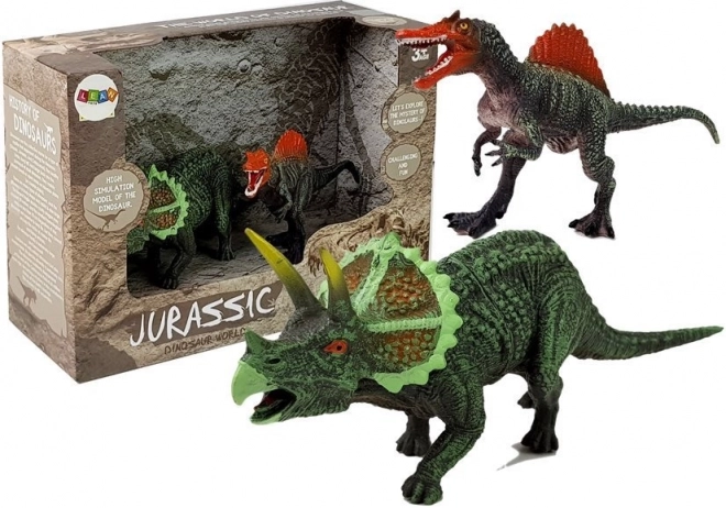 Set di Figure Dinosauro Spinosauro e Triceratopo