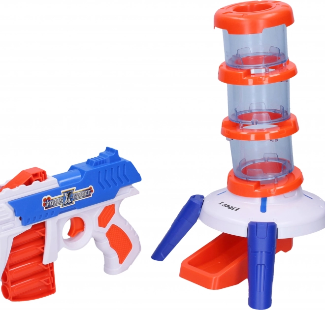 Pistola con proiettili in schiuma con torre e bersagli