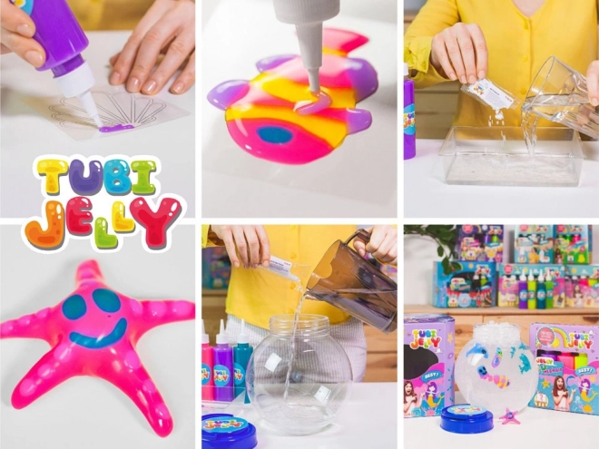 Set di Tubi Jelly 6 colori con piccolo acquario - Dinosauri