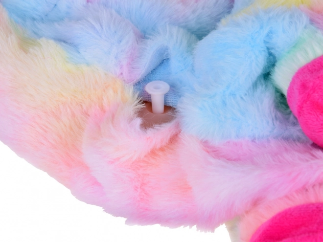 Unicorno Saltatore Arcobaleno in Peluche con Pompa