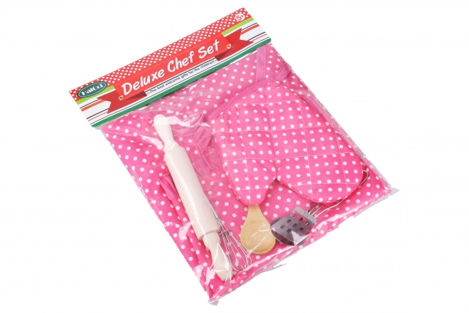 Set da cucina rosa a pois