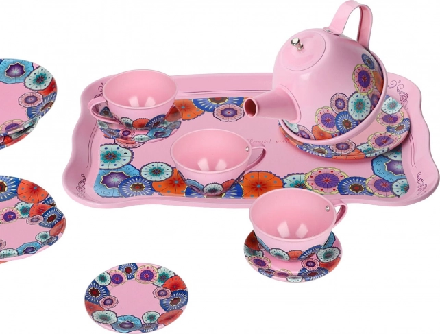 Set di stoviglie rosa 15 pezzi
