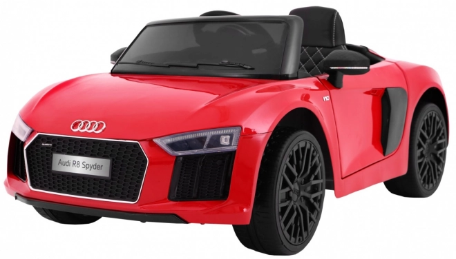 Audi R8 Spyder batteria Rossa + Telecomando + EVA + Avvio lento + Radio MP3 + LED
