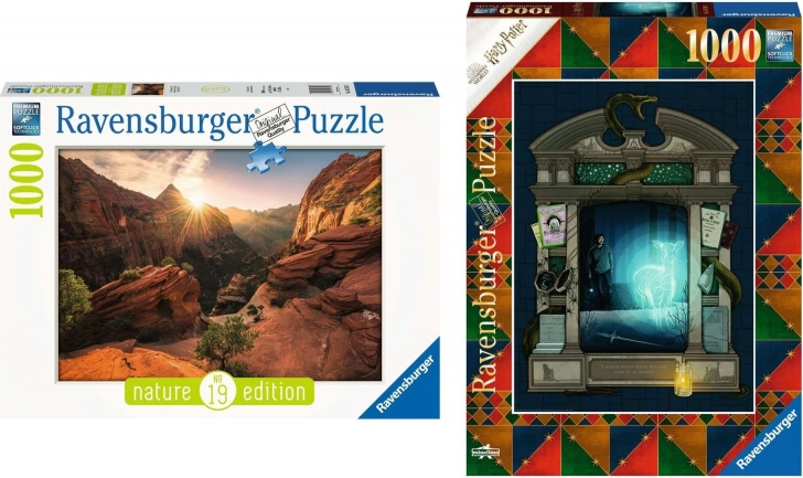 Puzzle Ravensburger 2×1000 pezzi con tecnologia SoftClick