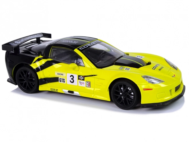 Auto da corsa telecomandato Corvette C6.R giallo con luci