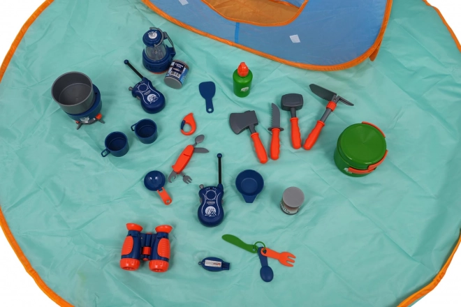 Set campeggio per bambini con tenda e accessori