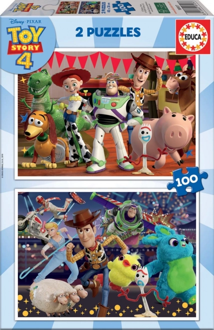 Puzzle EDUCA Toy Story 4, set 2x100 pezzi