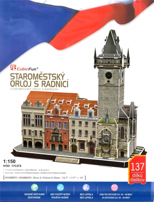 Puzzle 3D CubicFun Staroměstský orloj con municipio