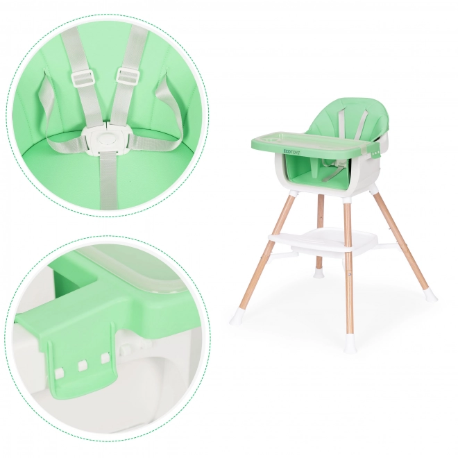 Sedia pappa 2 in 1 verde ecotoys