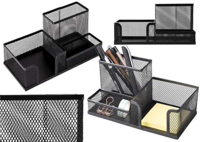 Organizer per accessori per ufficio in metallo nero