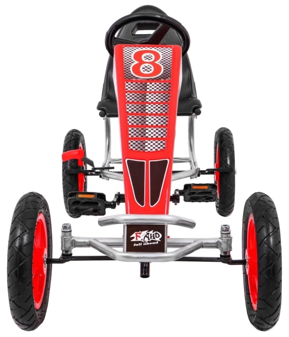 Go-kart Full Ahead AIR con pedali per bambini 3+ Rosso + Regolazione sedile + Ruote gonfiabili + Freno a mano