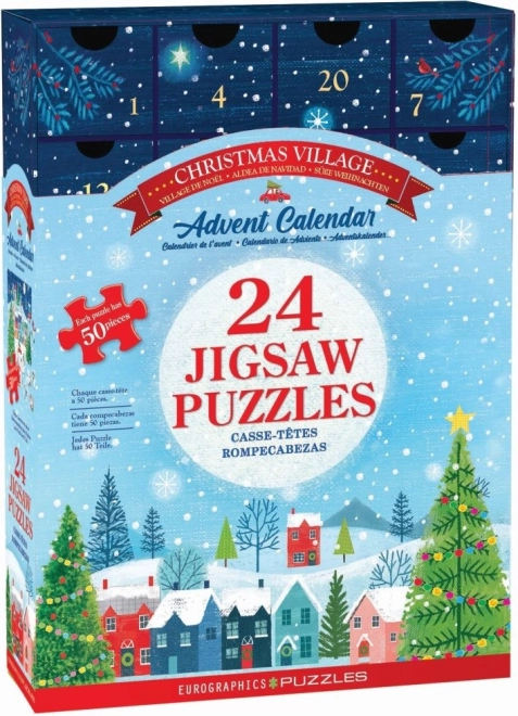 Calendario dell'Avvento con puzzle di Eurographics: Villaggio di Natale