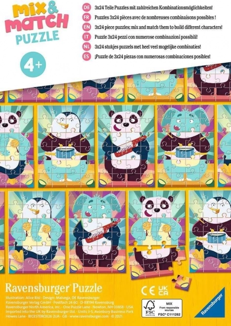 Puzzle Mix & Match: Animali Divertenti