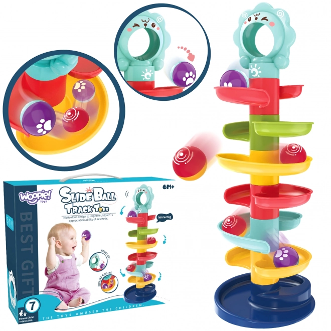 Torre Spiral WOOPIE per Bambini con Set di Piste per Palline