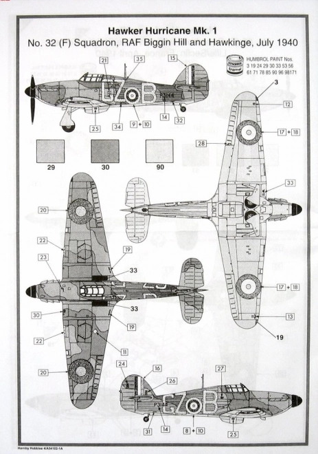 Modellino in plastica Hawker Hurricane Mk.1 1:48