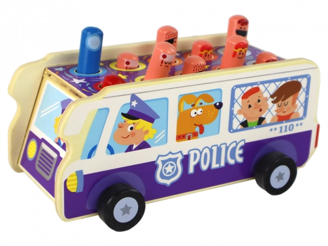 Gioco di abilità autobus della polizia in legno