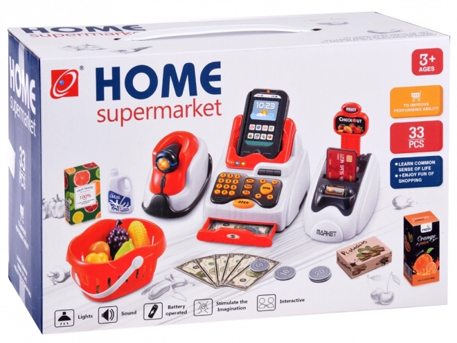 Set Mini Market Cassa Scanner Lettore Carte