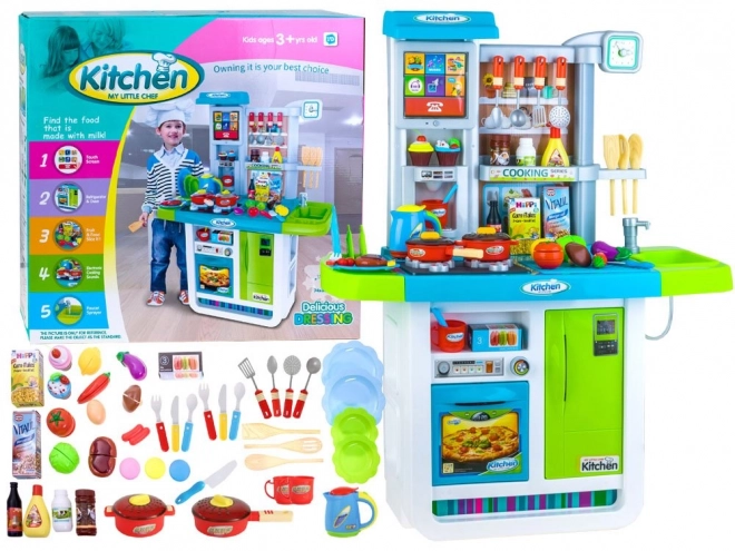 Cucina interattiva per bambini con frigorifero – blu