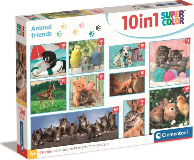 Puzzle Clementoni 10 in 1 - Amici Animali