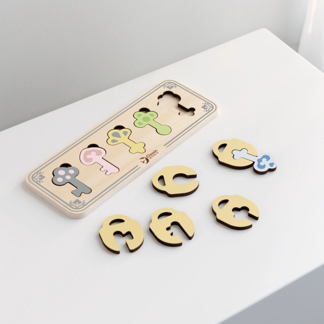 Puzzle a incastro chiavi in legno