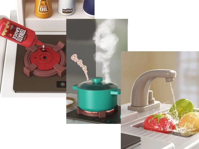 Vapore, luci e suoni come in una vera cucina