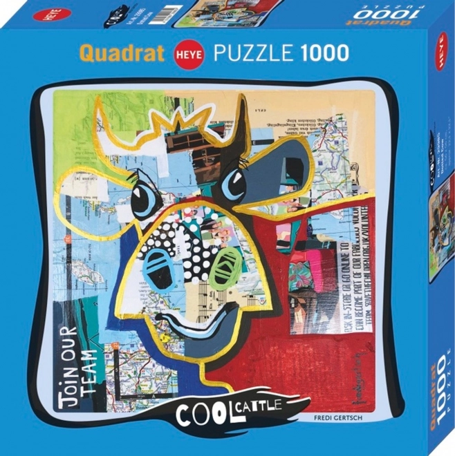 Puzzle quadrato mucca a pois 1000 pezzi