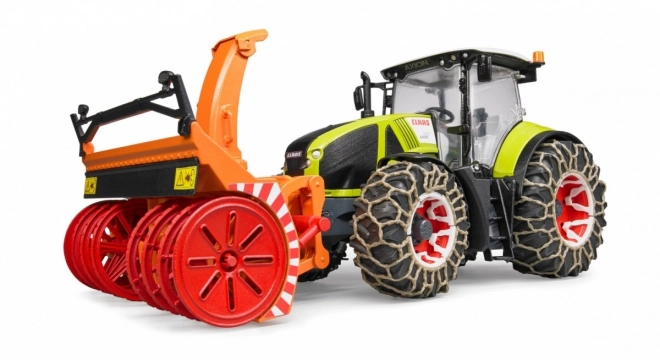 Trattore Bruder Claas Axion 950 con turbina da neve