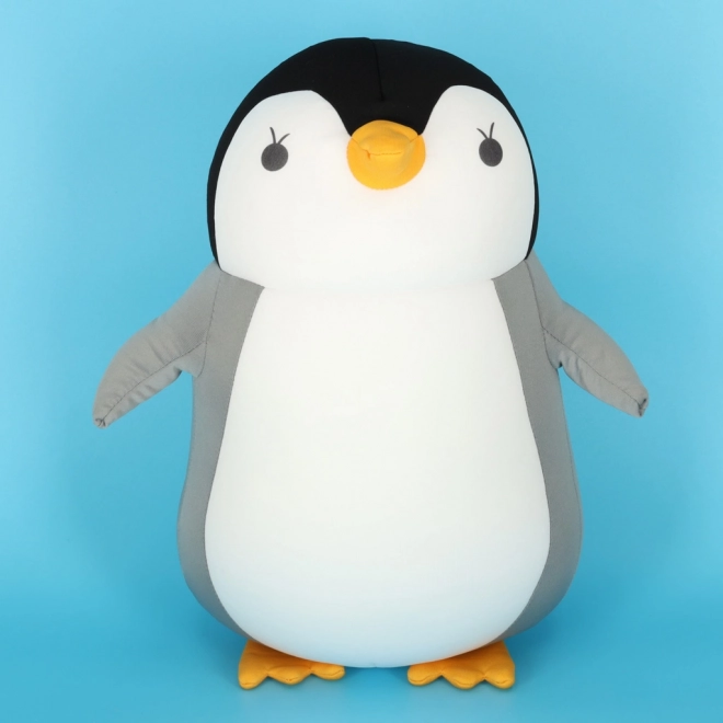 Cuscino da viaggio 2 in 1 a forma di cornetto e peluche pinguino