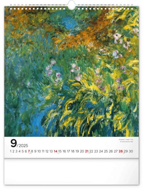 Calendario da Parete Claude Monet 2025 30x34 cm