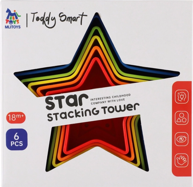 Torre colorata in plastica TEDDIES a forma di stella